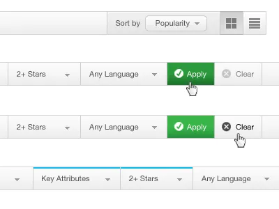 Filter Sorting Bar filter preferences search sorting user