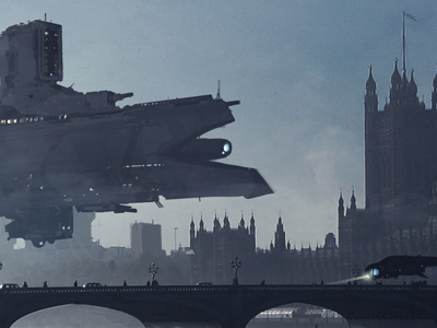 London future illustration london matte sci fi scpaship space spaceship