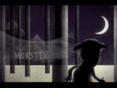 The Tale of a Monster forest illustration monster moon motion graphics mountains texture video wind