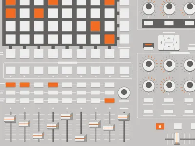 Mystery Poster Crop (WIP) apc40 crop electronics gray grey illustration orange poster rebound vector wip