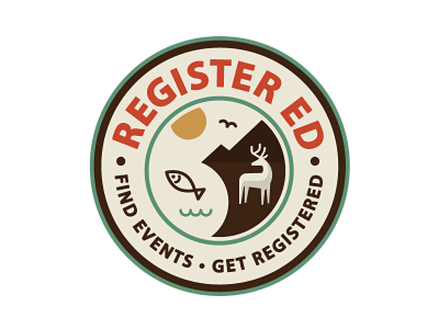 Register-ed logo / badge badge fish game outdoors