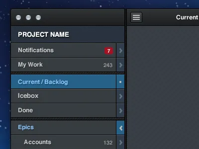 Tracker Mac App - Navigation app list mac nav