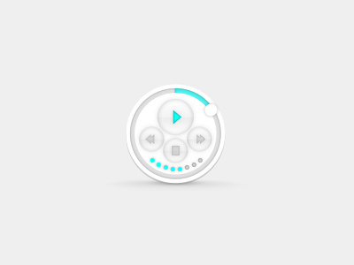 Media control rebound clean design fast gui knob light media music next play player previous rebound stop track ui volume