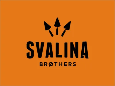 Svalina Bros black building construction logo mason orange print t shirt