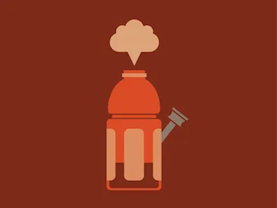 FX Wilfred Illustration: Gatorade Bottle WIP bong bottle illustration poster print smoke wilfred wip