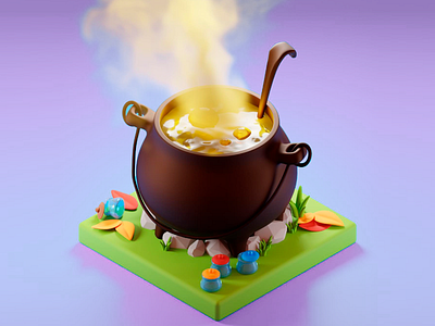 3D Cauldron Scene🏺✨ 3d 3d animation 3d food 3d modeling 3denvironment 3dmodeling alchemy alchemyart cauldron creative design digital art digitalart fantasy isometric magic polygonalart potion soup witchcraft