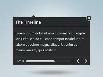 Tooltip interface progress tooltip