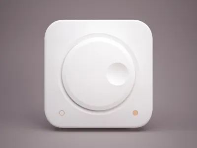 Knob 3D icon 3d braun celegorm china clean control icon ios ipad iphone knob light model orange panel pure settings volume white