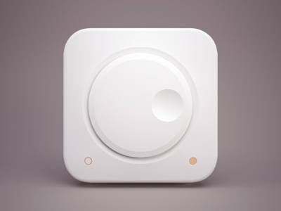 Knob 3D icon 3d braun celegorm china clean control icon ios ipad iphone knob light model orange panel pure settings volume white