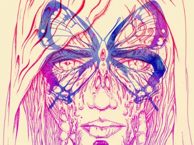 Hooded Beetle beetle butterfly girl illustration zombie