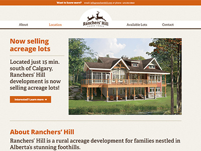 Ranchers' Hill Microsite adelle font home builder home developer jaywest country homes microsite open sans font responsive simple warm web design