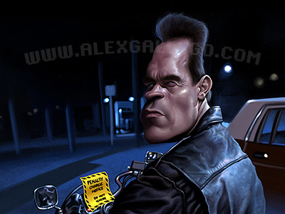 Terminator 2 caricature ahnuld alex android apocalypse arnold caricature caricatures celebrities celebrity cinema gallego illustration jacket leather machine movie portrait robot schwarzenegger schwarzy show television terminator terminators tv