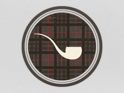 Manly Pipe bad habit badge circle manly pipe plaid winter