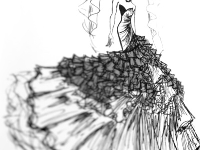 sketch dress fashion ink sketch