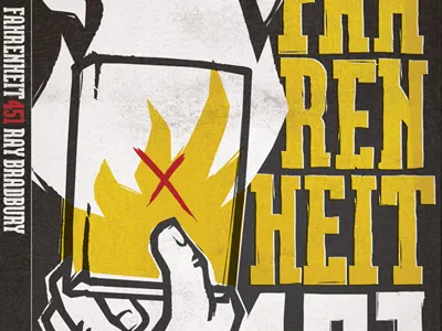 Fahrenheit 451 book cover design illustrator photoshop vector