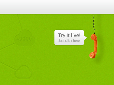 Hanging phone app bubble cloud green phone ui