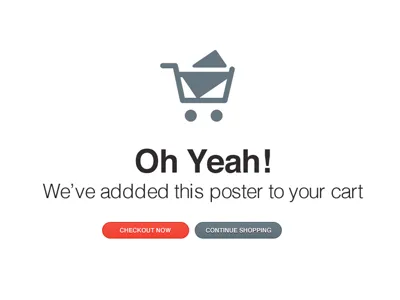 Added To Cart add added button cart contrast ecommerce helvetica icon minimal minimalistic modal red shopping white