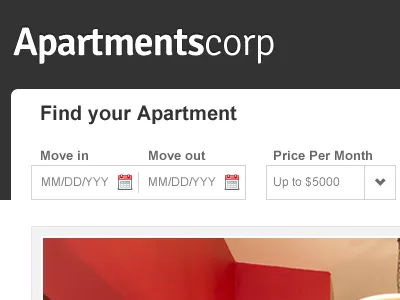 Apartment Rental Project - Header dropdown header pick date ui ux website