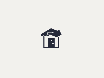 Social Housing door glyph hand house icon social vector