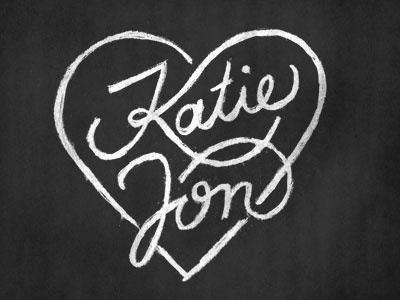 Katie & Jon lettering sketch