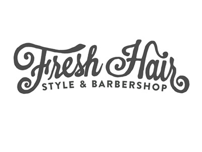 Fresh Hair 2 barbershop fresh grooming hair logo salon script style type typography