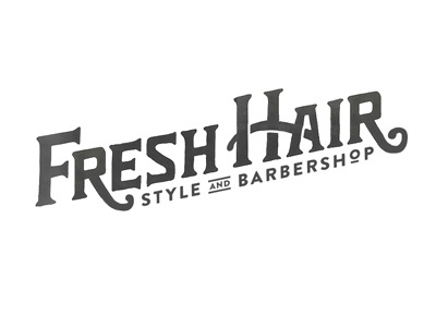 Fresh Hair 1 barbershop fresh grooming hair logo salon serif style type typography