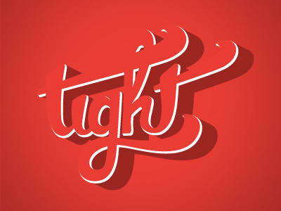 Tight design hand lettering red script swash tight typography