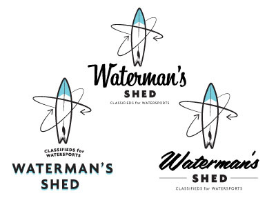 Watermans Shed Logo Concepts logo retro surf surfboard vector vintage