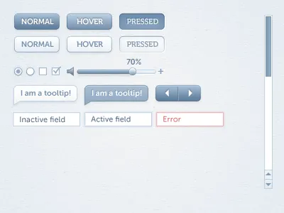 Blue UI Kit (In Progress) blue buttons design fields scrollbar tooltip ui ui design ui kit