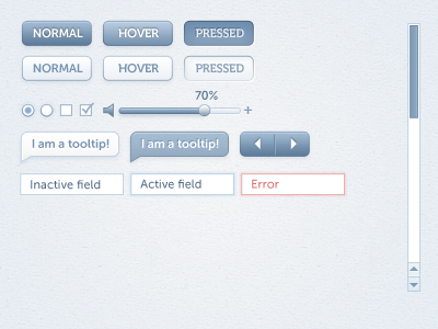 Blue UI Kit (In Progress) blue buttons design fields scrollbar tooltip ui ui design ui kit