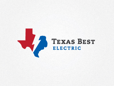 Texas Best Electric - WIP blue bolt electric lightning logo red texas