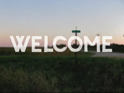 Welcome card design greetings photography post postcard type typography