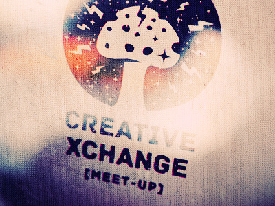 Creative Xchange meet-up poster bolt c color colored colors freelance freelance logo designer freelancer head letter c logo logo design logo designer logos mushroom negative negative space retro shroom srdjan kirtic texture textured vintage wizemark