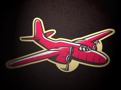 Plane bomber illustration logo plane