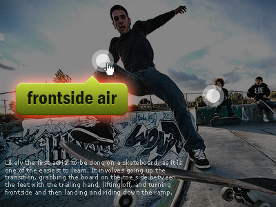 Feature Selection features rollover effect selection effect skateboard skateboard tricks ui design ux web design