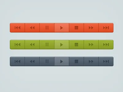 Media Controls back blue controls design forward green media next orange pause play practice rewind stop ui