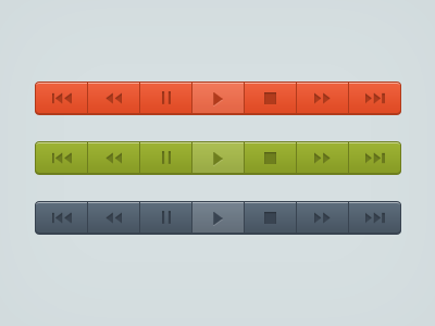 Media Controls back blue controls design forward green media next orange pause play practice rewind stop ui