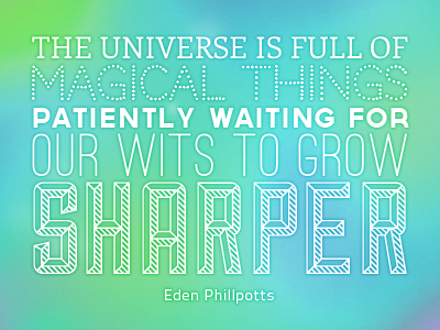 The Universe is Waiting (Free Font Collection) blue gradient hope magical quote