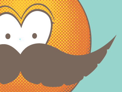 Screen'd beep eyes guru halftone illustration monobrow moustache pantone printing screen stache unibrow