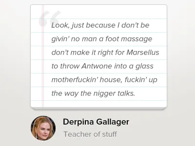 Testimonial notebook quote testimonial ui