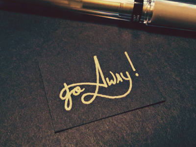 Just Go! black cursive gel golden hand lettering ligatures matte paper pen type typography