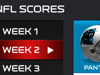 Weekly scores page on iPad dark ipad photoshop red sports table