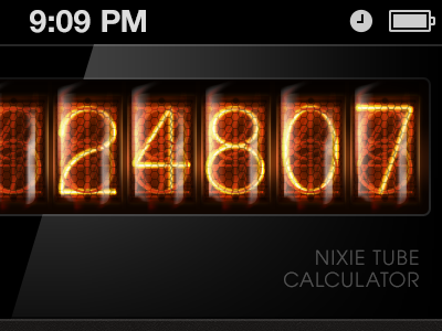 Get Ready... calculator iphone modern nixie retro ui vintage