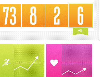 Visual Language Study 100plus arrows chart green icons magenta orange tag ui vibrant visual language study