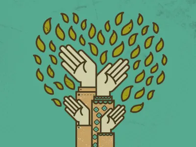 Family 1ta family green hossein yektapour illustration poster tree