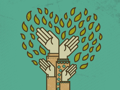 Family 1ta family green hossein yektapour illustration poster tree