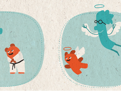 Part of a poster angel creatures illustration poster print