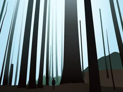 Forest clean fade forest grain green nature outdoors person practice tree trees vector w.i.p. wip wood woods