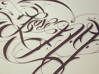 I LOVE NY handdrawn illustration lettering type typography