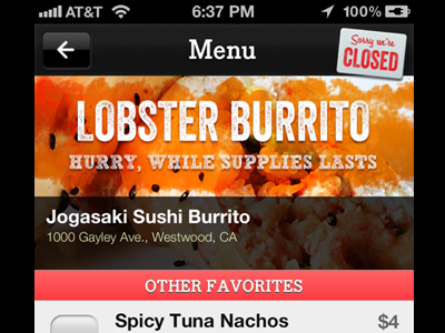 Buzzed Menu app buzzed ios mobile pos ui